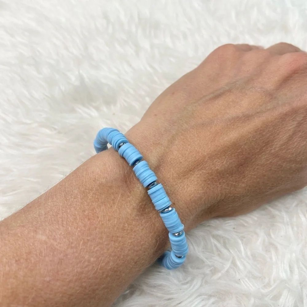 Blue Skies Heishi Bracelet